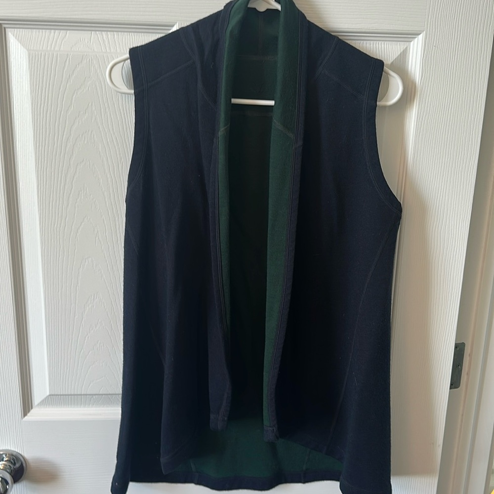 Ibex navy and forest green reversible Open Front Vest